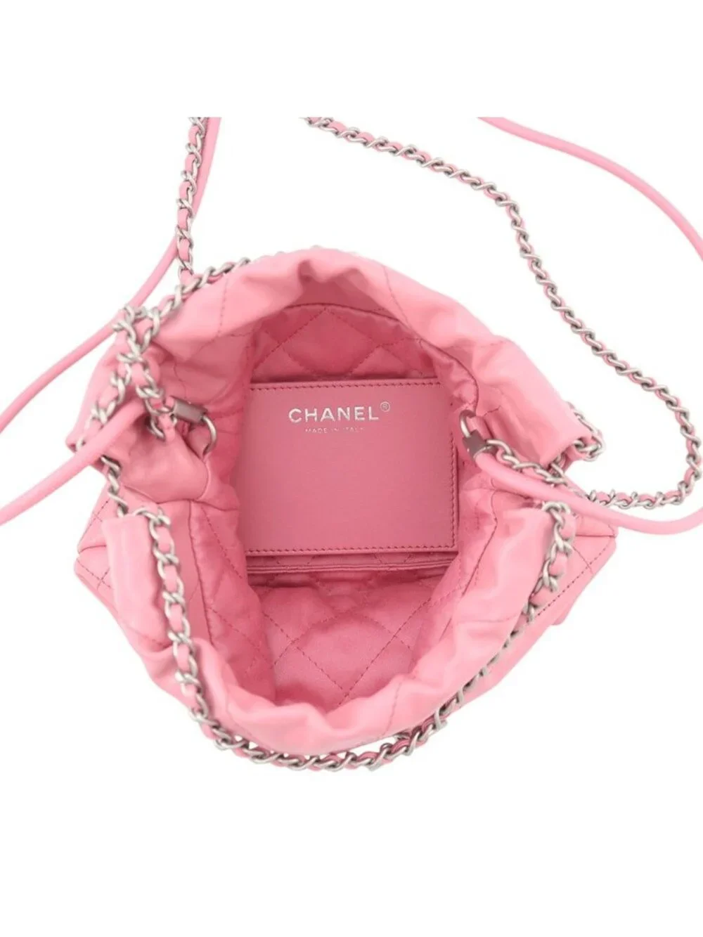 Chanel 22 Mini CC Logo Shiny Calfskin 2-Way Shoulder